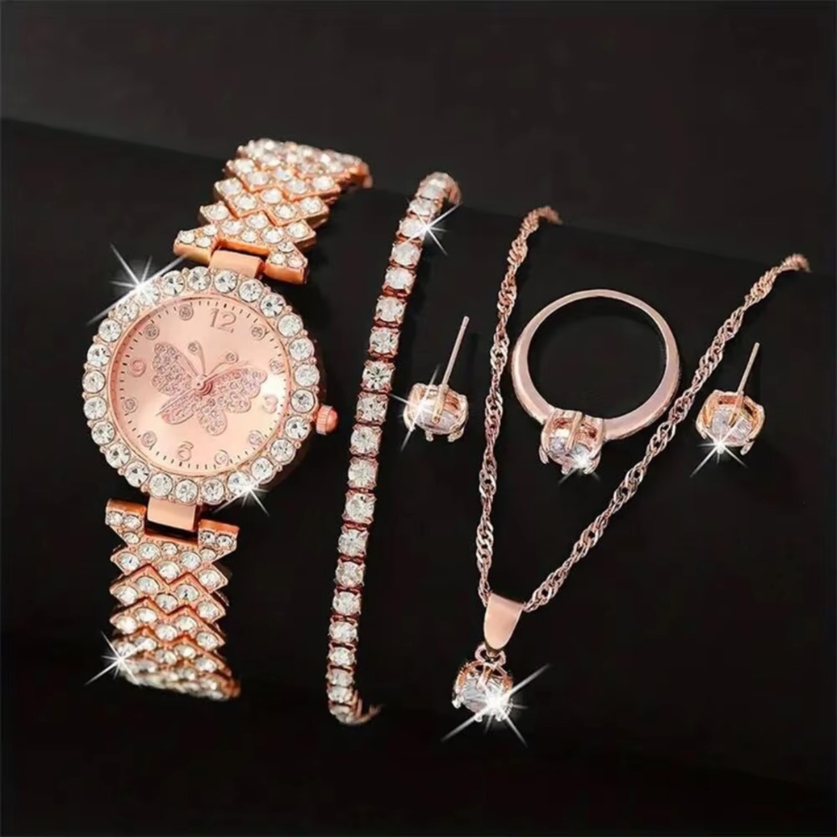 6PCS/Set Luxury Rhinestone But - Luxury Watch Display Case review and price