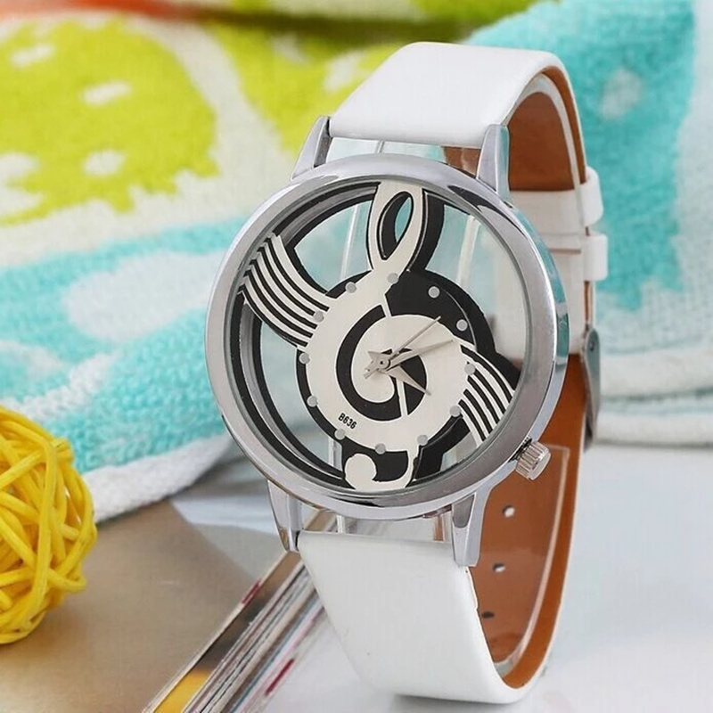 Fashion Hollow Music Shape Wat - Luxury Watch White review and price
