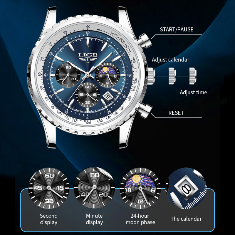 LIGE Brand Luxury Quartz Man W - Luxury Watch Manufacturers review and price