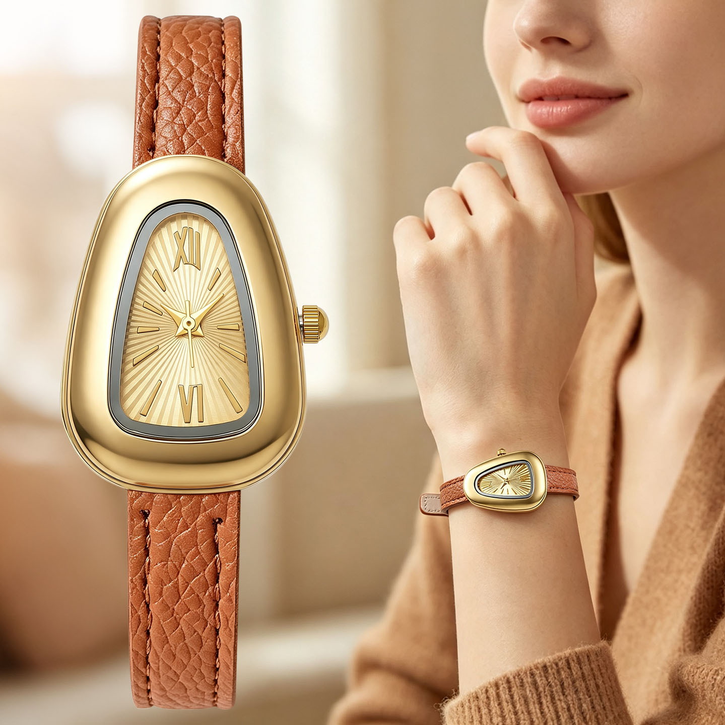 Irregular Oval Quartz Watches  - Watch Triangle Luxury review and price