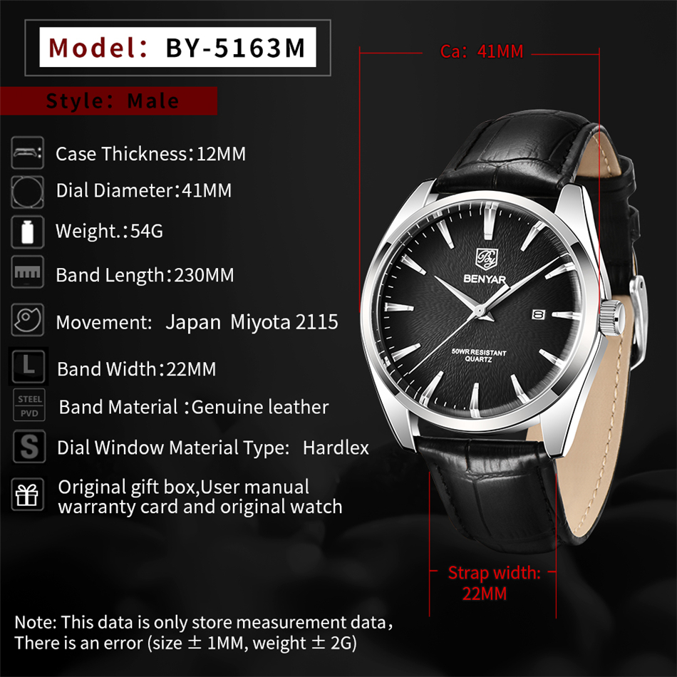 Benyar 5163 Top Brand Luxury M - Luxury Watch Manufacturers review and price