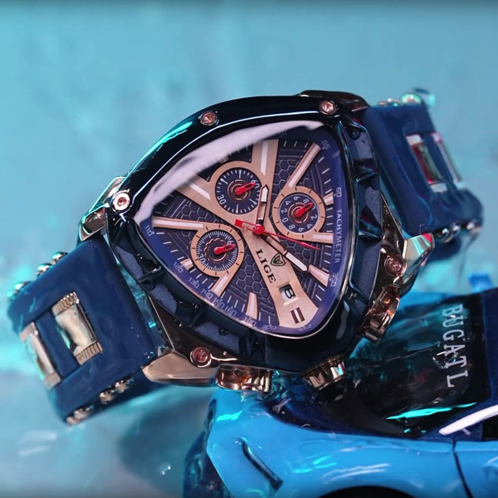 LIGE Fashion Men Watch Triangl - Watch Triangle Luxury review and price