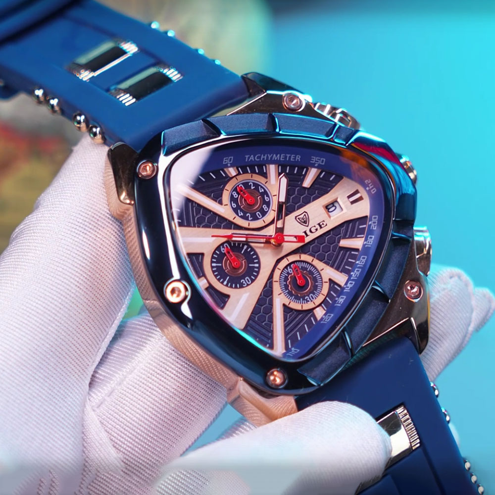 LIGE Fashion Men Watch Triangl - Watch Triangle Luxury review and price