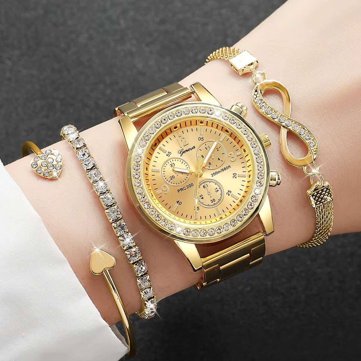 4PCS/Set Luxury Rhinestone Wom - Luxury Watch Display Case review and price
